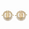Brass Micro Pave Clear Cubic Zirconia Links/Connercots, Nickel Free, Flat Round with Virgin Mary, Real 18K Gold Plated, 15.5x19x3.5mm, Hole: 1mm