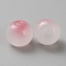 Two Tone Glass Beads, Round, Cerise, 8x7mm, Hole: 1.4mm