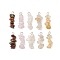 10Pcs 5 Colors 12 Constellation Natural Rose Quartz & Gold Rutilated Quartz & Tiger Eye & White Moonstone & Citrine Pendants, Chip Charms with 304 Stainless Steel Loops, Golden & Stainless Steel Color, Leo, 22~24x8~10x7~9mm, Hole: 2.5~3mm, 2pcs/color