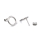 304 Stainless Steel Ring Stud Earrings for Women, Stainless Steel Color, 14x2mm, Pin: 0.7mm