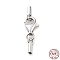Anti-Tarnish 925 Sterling Silver Lobster Claw Clasps, with Cord Ends and 925 Stamp, Platinum, 20mm, Inner Diameter: 1mm