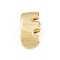 Brass Beads, Long-Lasting Plated, Rack Plating, Lead Free & Cadmium Free, Real 18K Gold Plated, Letter E, 14x8x5mm, Hole: 11x3mm