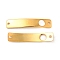 201 Stainless Steel Connector Charms, Real 24K Gold Plated, Curved Rectangle Links, Round Pattern, 30x6x0.8mm, Hole: 1.4mm