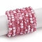 Frosted Crackle Glass Beads Strands, Rondelle, Pale Violet Red, 4.5x3.5mm, Hole: 0.8mm, about 222pcs/strand, 30.71''~31.10''(78~79cm)