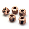 Rack Plating Brass Cubic Zirconia European Beads, Large Hole Beads, Long-Lasting Plated, Column, Rose Gold, 9x7mm, Hole: 4mm