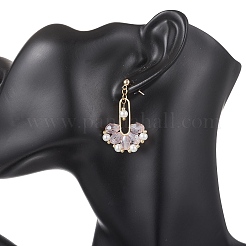 Веерные стеклянные серьги-гвоздики&nbsp;EJEW-MZ00674-02