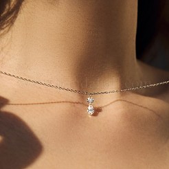 Прозрачный кубический цирконий плоский круглый кулон-слеза 925 серебряное ожерелье-цепочка для женщин&nbsp;NJEW-S457-11P