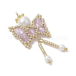 Подвески-бабочки из стеклянного бисера&nbsp;PALLOY-MZ00649-04