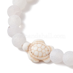 Браслеты из круглых бусин из натурального окрашенного выветренного агата&nbsp;BJEW-JB11078-01