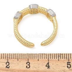 Кольца-манжеты для пальцев с микропаве из прозрачных кубических цирконий из латуни для женщин&nbsp;RJEW-B112-09GP