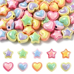 30шт 5 цвета непрозрачные акриловые бусины&nbsp;SACR-YW0001-88A