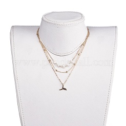 3 слоистые ожерелья X-NJEW-JN02560