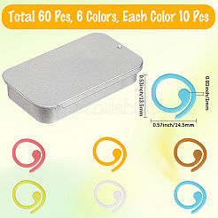 60шт 6-х цветный пластиковый инструмент для вязания&nbsp;DIY-CP0012-73