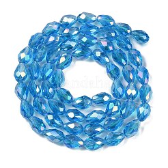 Прозрачные стеклянные бусины гальваническим пряди&nbsp;LS-EGLA-N013-T4mm-B17