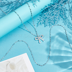 1 шт. серебряные цепочки в форме сердца для женщин&nbsp;NJEW-BC0001-13