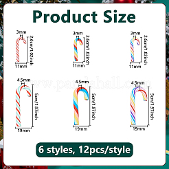 72 шт. 6 стиля рождественского украшения в виде леденцов из полимерной глины&nbsp;FEPA-DC0001-01