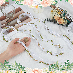 Сплав дерево жизни ткань лист отделка лента украшение для вечеринки&nbsp;HJEW-OC00267