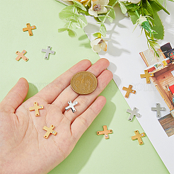 12 шт. 3 цвета 316 хирургическая нержавеющая сталь паве прозрачный кубический цирконий соединительные подвески&nbsp;STAS-DC0014-60