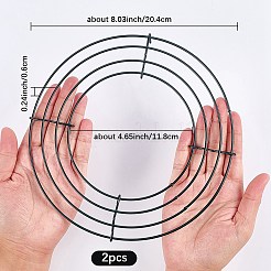 2 шт. круглые железные рамки для венков&nbsp;AJEW-SP0002-95