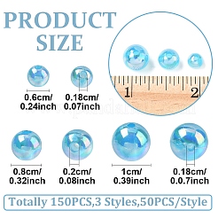 150шт 3 стиля прозрачные акриловые бусины&nbsp;MACR-YW0003-98