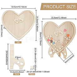 Деревянные украшения для гостевой книги в форме сердца&nbsp;DJEW-WH0034-80