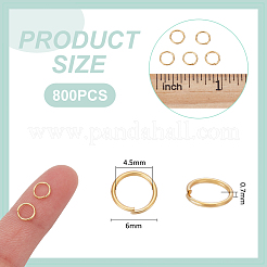800 шт. Открытые соединительные кольца из нержавеющей стали 304&nbsp;STAS-UN0063-23B-G