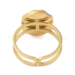 Ионное покрытие (ip) 304 нержавеющая сталь эмаль плоские круглые с манжетами в виде цветка кольца для пальцев&nbsp;RJEW-L107-067G-02