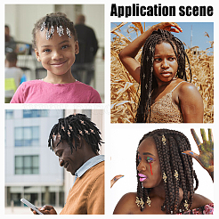 40 шт. 4-цветные бусины из цинкового сплава для волос&nbsp;PALLOY-PH0001-89