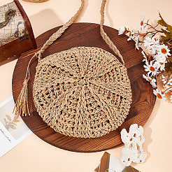 1 шт. трикотажные сумки через плечо из папируса и хлопка AJEW-BBC0002-27A