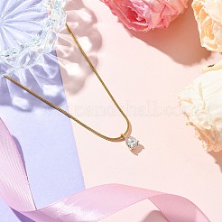 Колье с подвесками из латуни с кубическим цирконием NJEW-JN04919