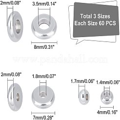 180 шт. 3-х видов проставочных бусин из нержавеющей стали 304&nbsp;STAS-DC0002-18