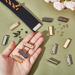 18 шт. 3-цветные пряжки из цинкового сплава для декоративных краев сумок&nbsp;FIND-WR0008-66