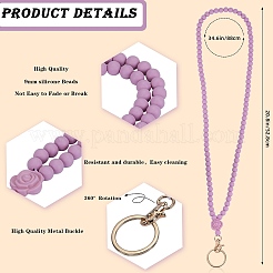 Силиконовый шейный ремешок для удостоверения личности в форме розы&nbsp;NJEW-SW00028-10