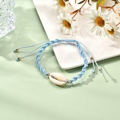 Регулируемый браслет из плетеных бусин из полиэстера для девочек-подростков&nbsp;BJEW-JB06878