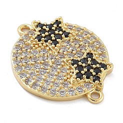 Покрытие стойки латунь микро-паве прозрачный кубический цирконий плоские круглые подвески-соединители&nbsp;KK-A234-040G-02