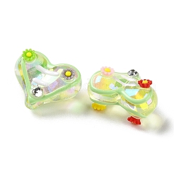 Прозрачные акриловые бусины ко Дню святого Валентина&nbsp;ACRC-H001-02G