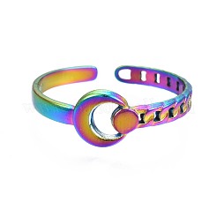 Кольцо-манжета в форме полумесяца из нержавеющей стали 304&nbsp;RJEW-N038-056