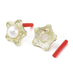 Серьги-гвоздики в форме звезды из сплава с покрытием из АБС-пластика и булавкой из нержавеющей стали 304&nbsp;EJEW-B030-05G