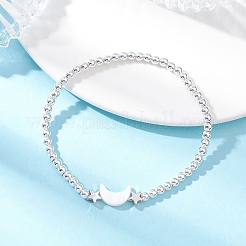 Браслеты из круглых бусин с гальваническим покрытием из немагнитного синтетического гематита&nbsp;BJEW-JB12584-02