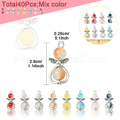 40 шт. подвески в виде ангела из стекла 8 цветов. с фурнитурой из сплава&nbsp;PALLOY-FS00027