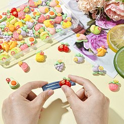 55 шт. 11 стиля непрозрачной смолы декоден цветок и фрукты кабошоны&nbsp;RESI-CJ0004-10