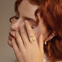 Латунные филигрань кольцо черенки&nbsp;KK-AR0001-61