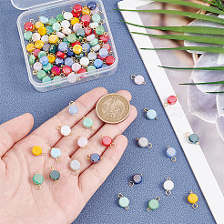 100 шт. гальванизированные непрозрачные стеклянные соединительные подвески&nbsp;PALLOY-GO0001-39