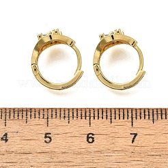 Серьги-кольца из цветочной латуни с микропаве из кубического циркония&nbsp;EJEW-C126-13G-02