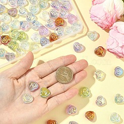 100 шт. 10-цветные стеклянные бусины для гальванической краски для запекания&nbsp;EGLA-YW0005-64