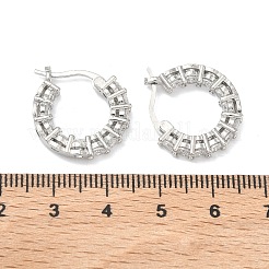 Латунные серьги-кольца из прозрачного кубического циркония&nbsp;EJEW-C181-02P