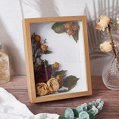 Фоторамка из дерева и бумаги из сухоцветов&nbsp;AJEW-WH0314-109A
