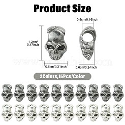 30 шт. 2 цвета тибетский стиль сплав европейские бусины&nbsp;TIBEB-FS0001-19