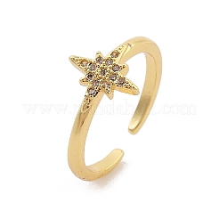 Кольца-манжеты для женщин с покрытием из звездной латуни с микропаве из прозрачного кубического циркония&nbsp;LS-RJEW-M028-122G