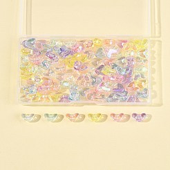 98шт 7 цвета прозрачные акриловые бусины с УФ-покрытием&nbsp;MACR-FS0002-17